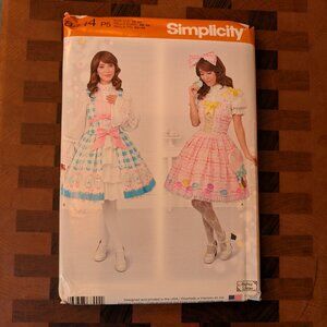 Simplicity 8444 - Uncut - Sizes 12-20 - Harajuku Costume - ribbons and bows
